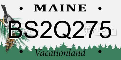 BS2Q275 Maine License Plate