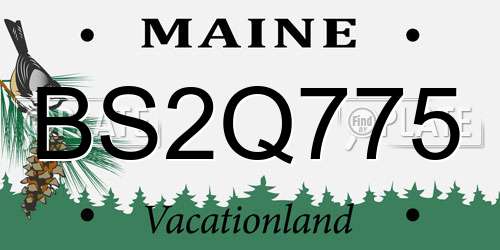 BS2Q775 Maine License Plate