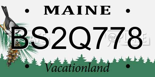 BS2Q778 Maine License Plate