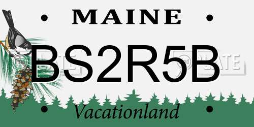 BS2R5B Maine License Plate