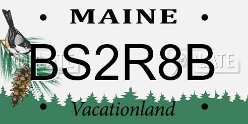 BS2R8B Maine License Plate
