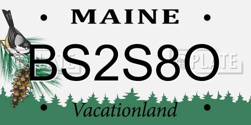 BS2S8O Maine License Plate