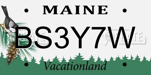 BS3Y7W Maine License Plate