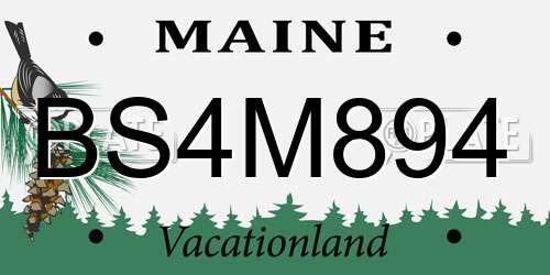 BS4M894 Maine License Plate