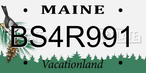 BS4R991 Maine License Plate