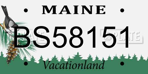 BS58151 Maine License Plate