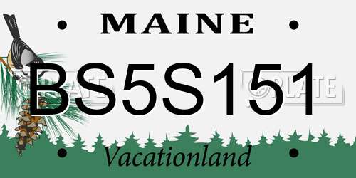 BS5S151 Maine License Plate