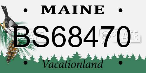 BS68470 Maine License Plate