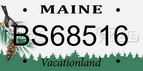 BS68516 Maine License Plate