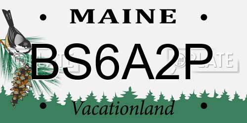 BS6A2P Maine License Plate