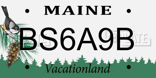 BS6A9B Maine License Plate