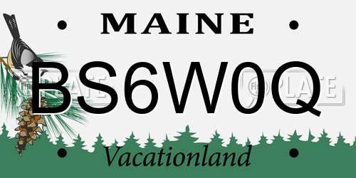 BS6W0Q Maine License Plate