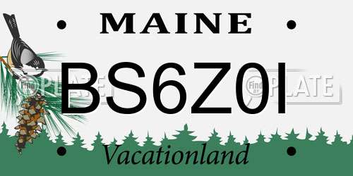 BS6Z0I Maine License Plate