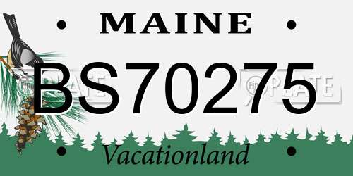 BS70275 Maine License Plate