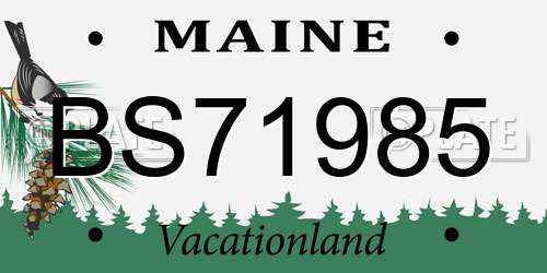 BS71985 Maine License Plate