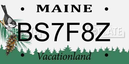 BS7F8Z Maine License Plate