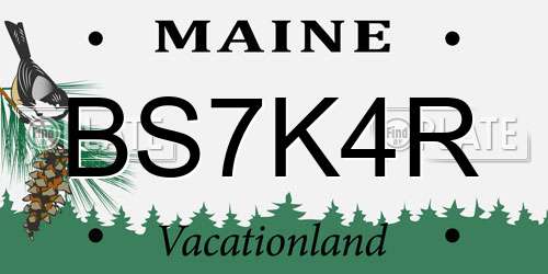 BS7K4R Maine License Plate