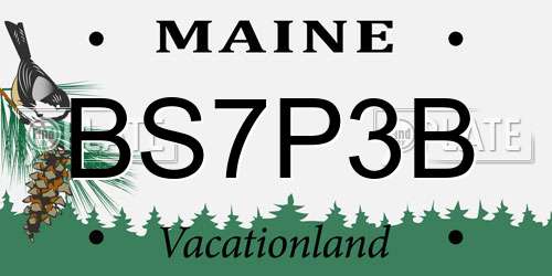 BS7P3B Maine License Plate