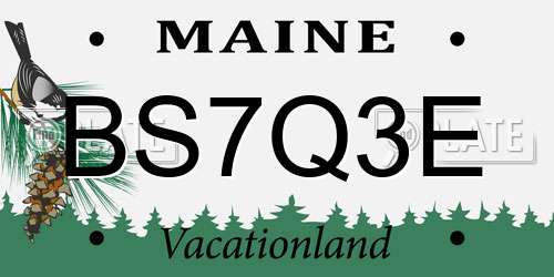 BS7Q3E Maine License Plate