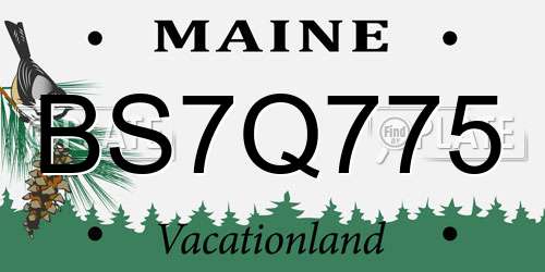 BS7Q775 Maine License Plate