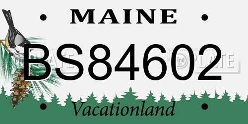 BS84602 Maine License Plate