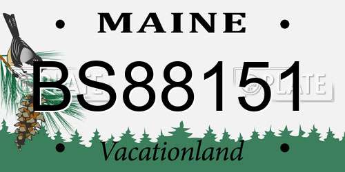 BS88151 Maine License Plate