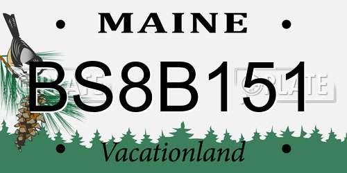 BS8B151 Maine License Plate
