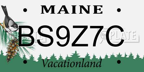 BS9Z7C Maine License Plate