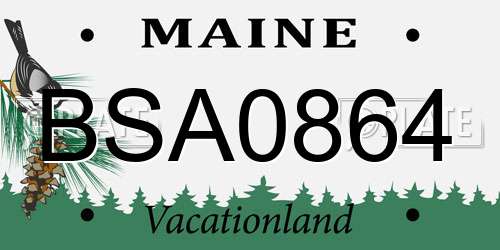 BSA0864 Maine License Plate