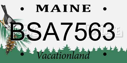 BSA7563 Maine License Plate