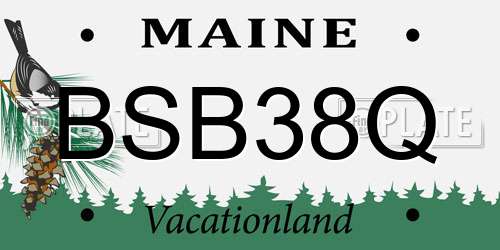 BSB38Q Maine License Plate