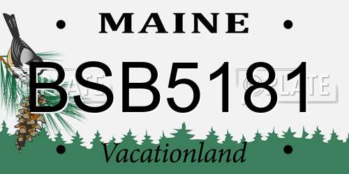 BSB5181 Maine License Plate