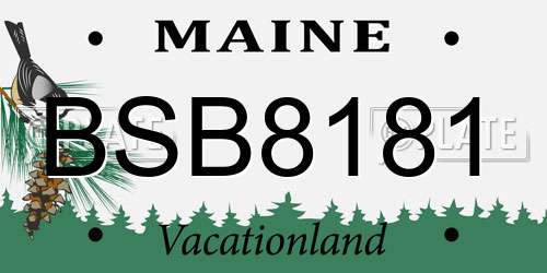 BSB8181 Maine License Plate