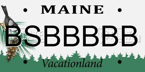 BSBBBBB Maine License Plate