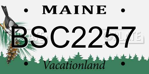 BSC2257 Maine License Plate