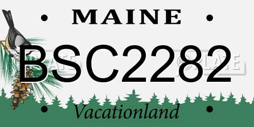 BSC2282 Maine License Plate