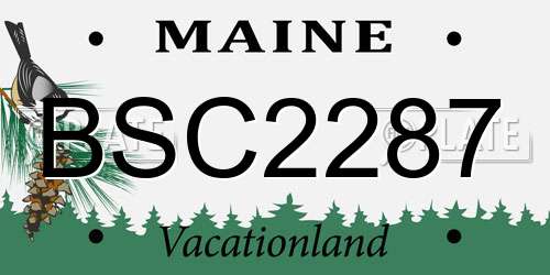 BSC2287 Maine License Plate