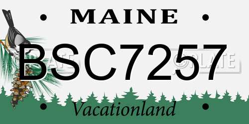 BSC7257 Maine License Plate