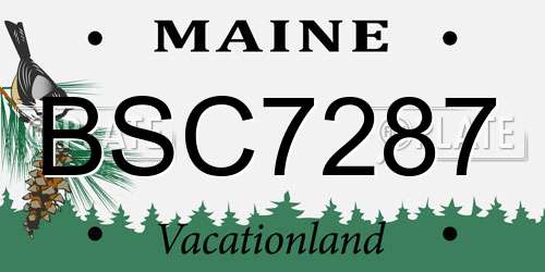 BSC7287 Maine License Plate