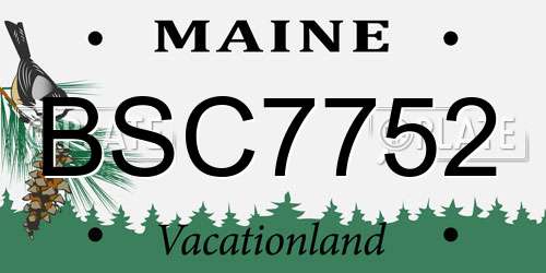 BSC7752 Maine License Plate