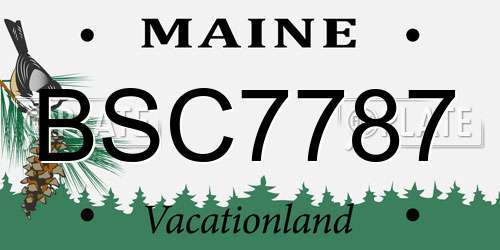 BSC7787 Maine License Plate