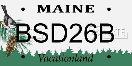 BSD26B Maine License Plate
