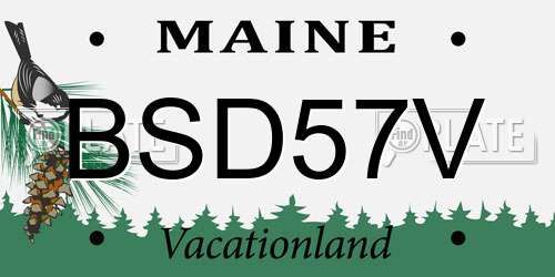 BSD57V Maine License Plate