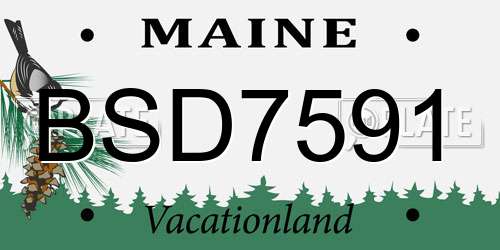 BSD7591 Maine License Plate