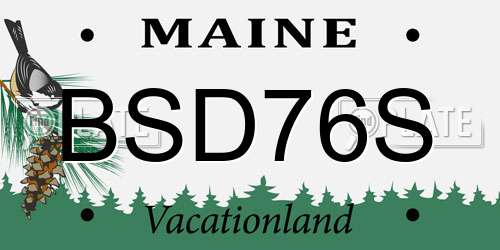 BSD76S Maine License Plate