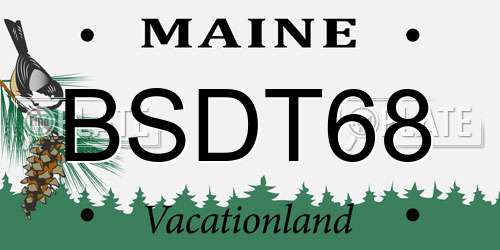 BSDT68 Maine License Plate