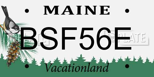 BSF56E Maine License Plate