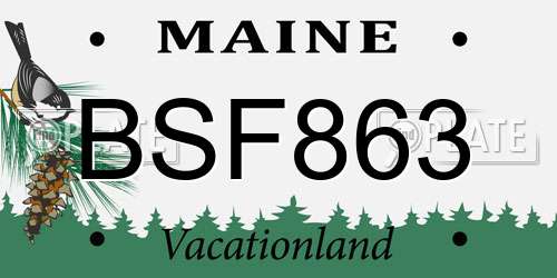 BSF863 Maine License Plate