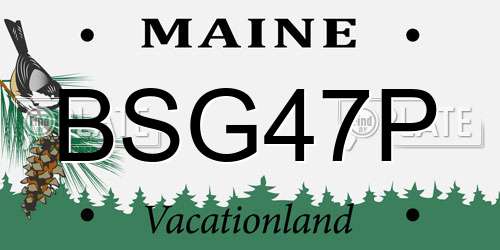 BSG47P Maine License Plate