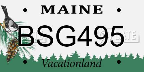 BSG495 Maine License Plate